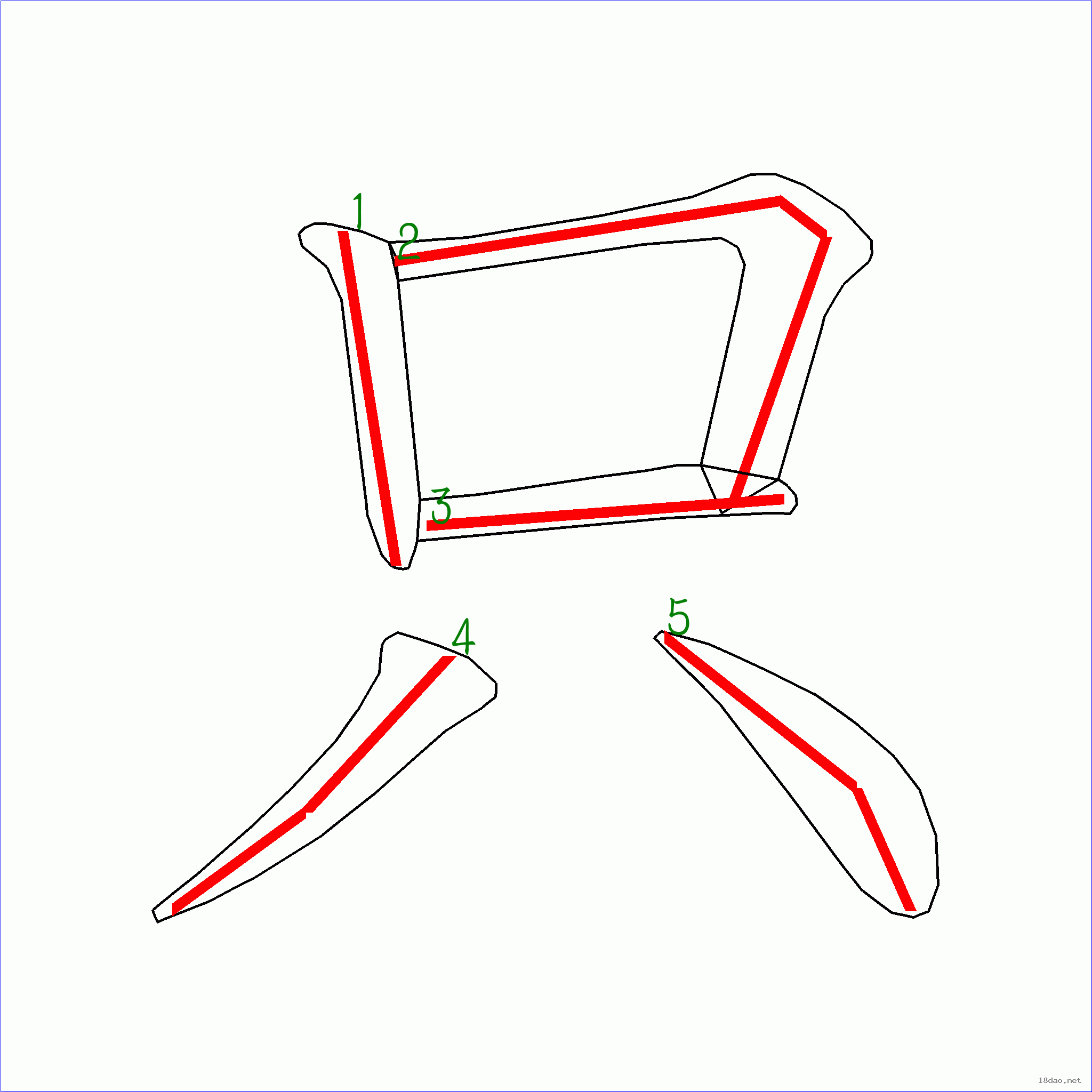 国字只的笔顺5画