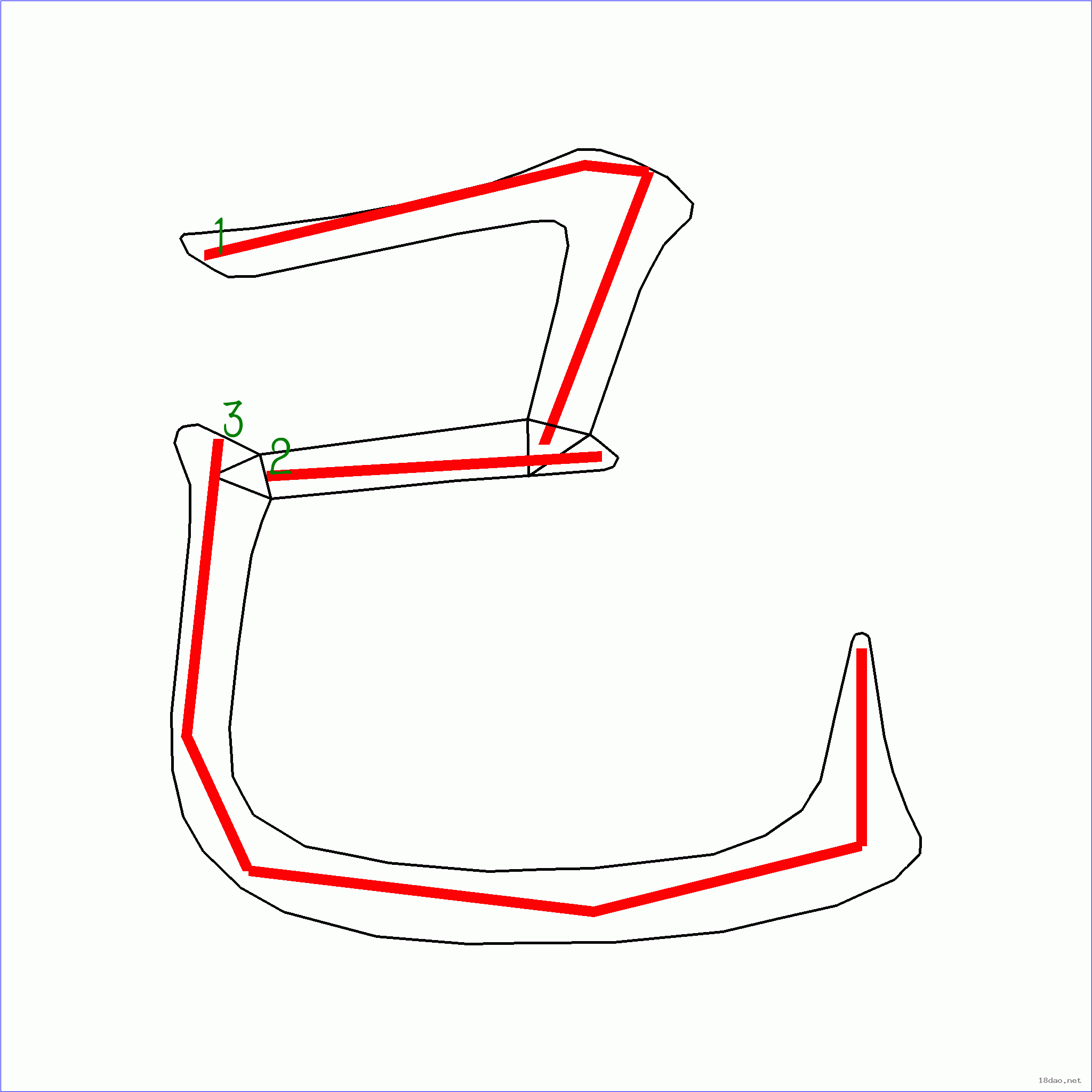 国字己的笔顺3画