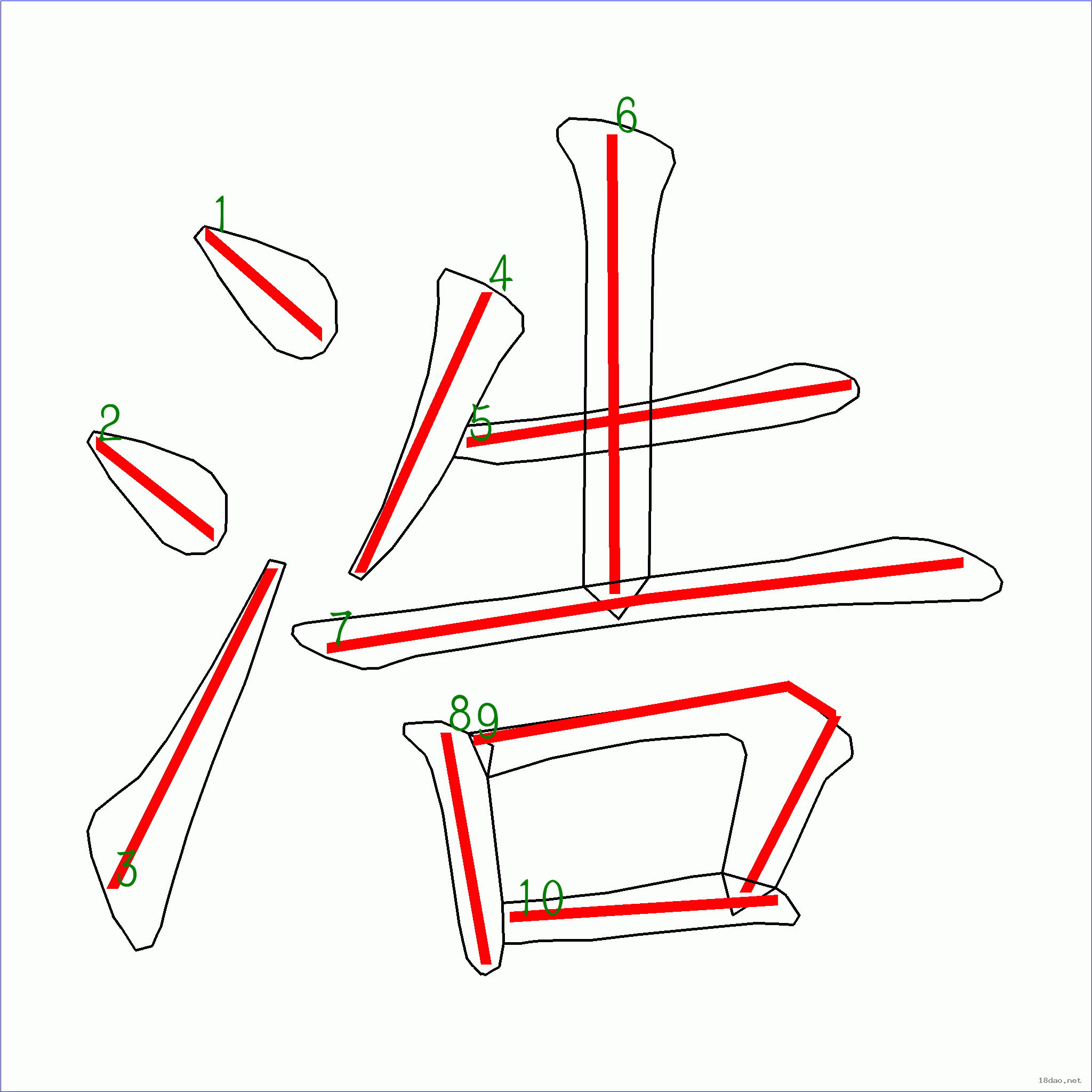 笔画数:10汉字 浩 笔画数 10 笔顺图片 笔顺原始矢量图 1 2 3 4