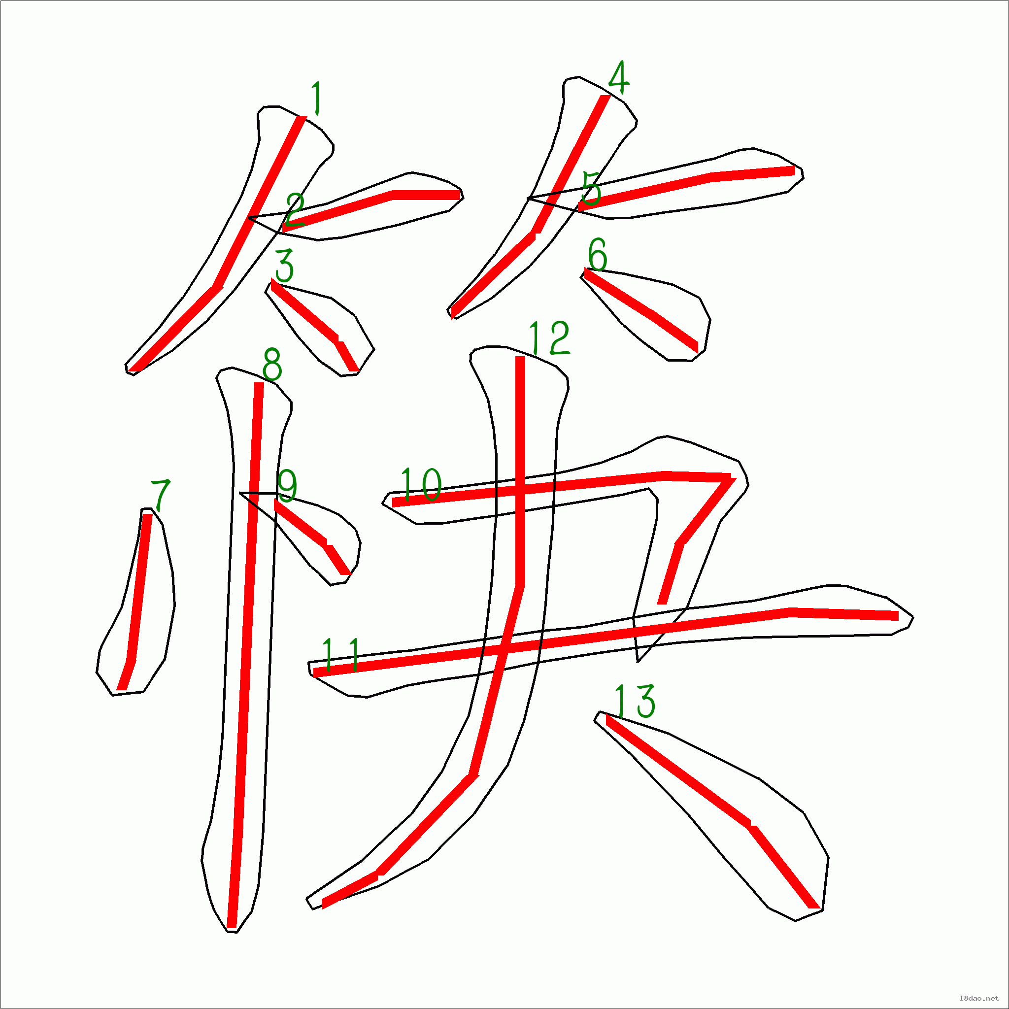 “筷”字笔顺图片