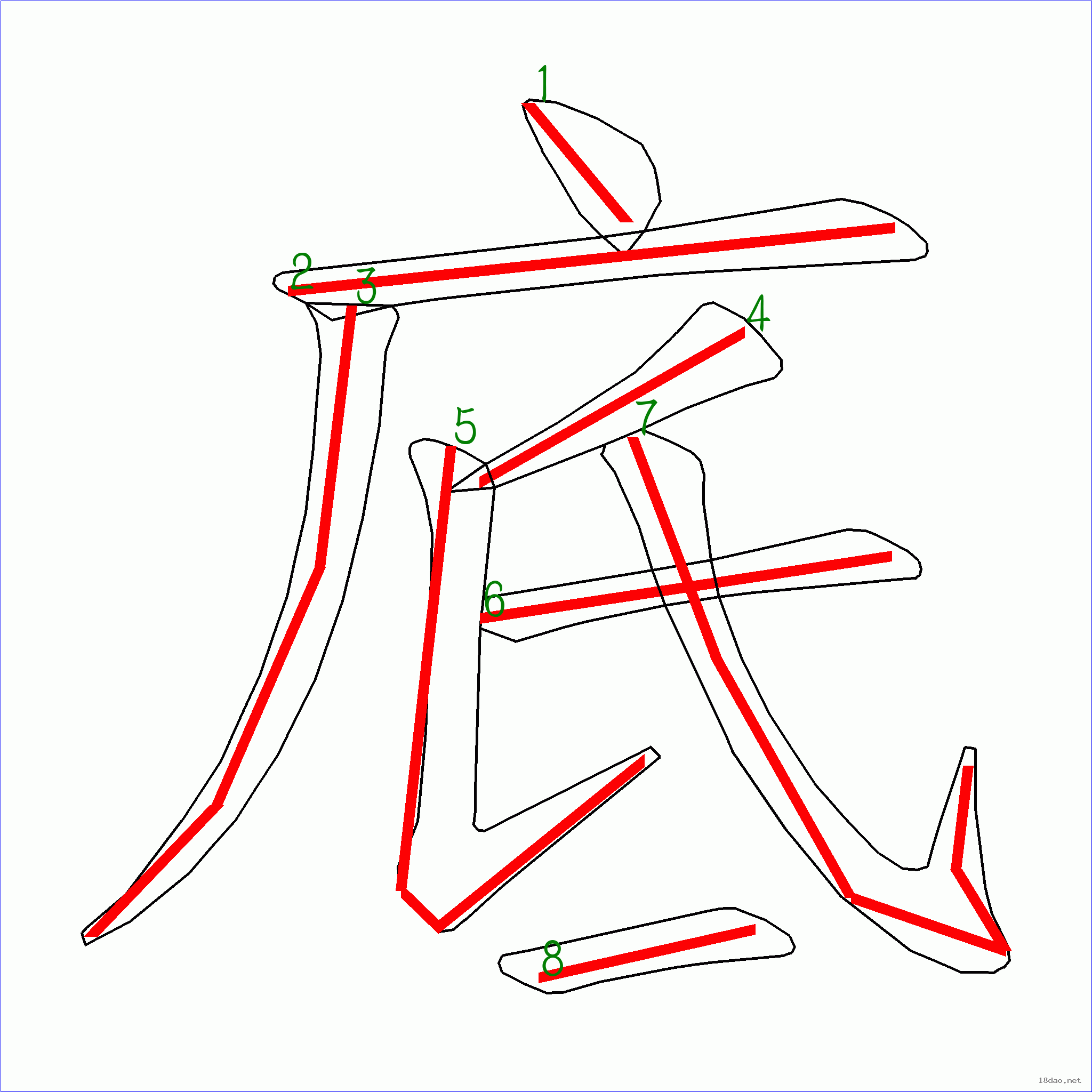 底的笔顺笔画顺序图图片