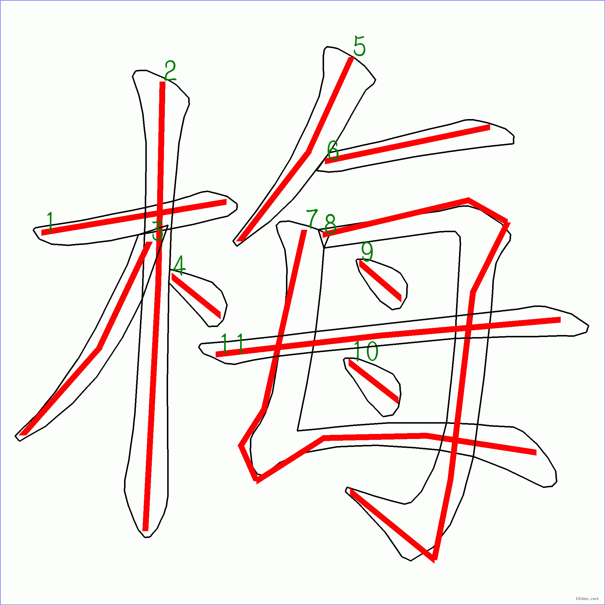 梅多少笔画图片