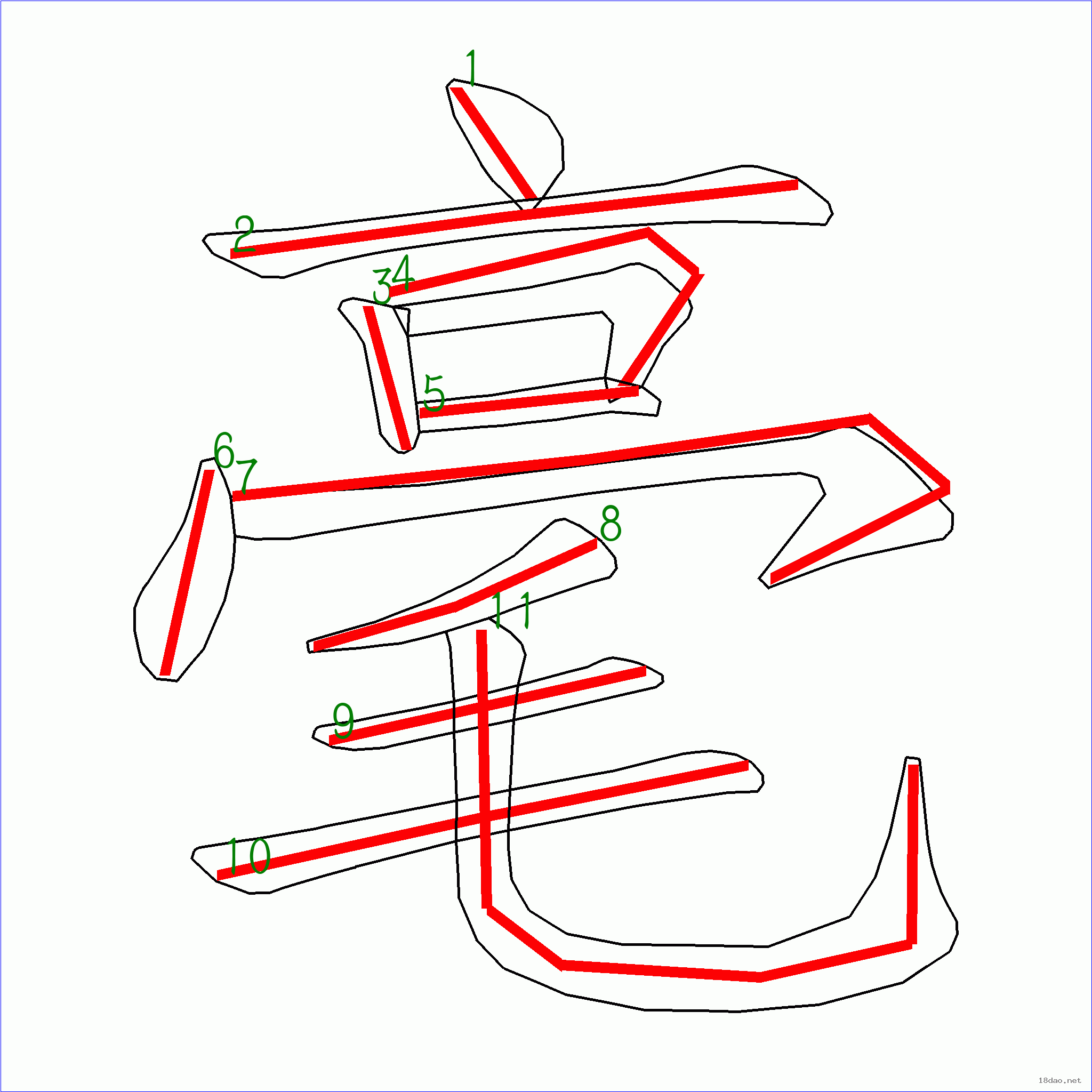 毫的部首图片