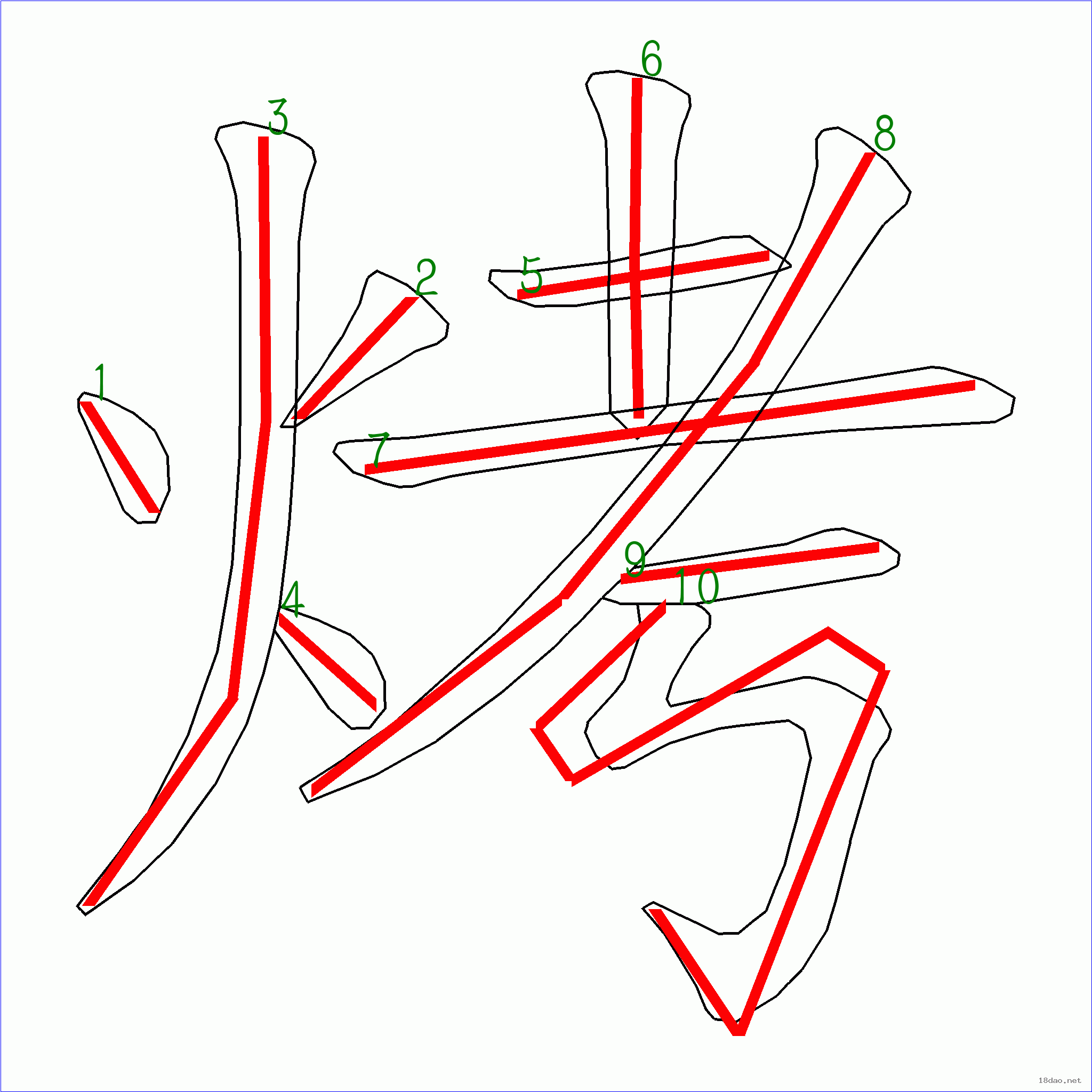 烤的笔顺图片