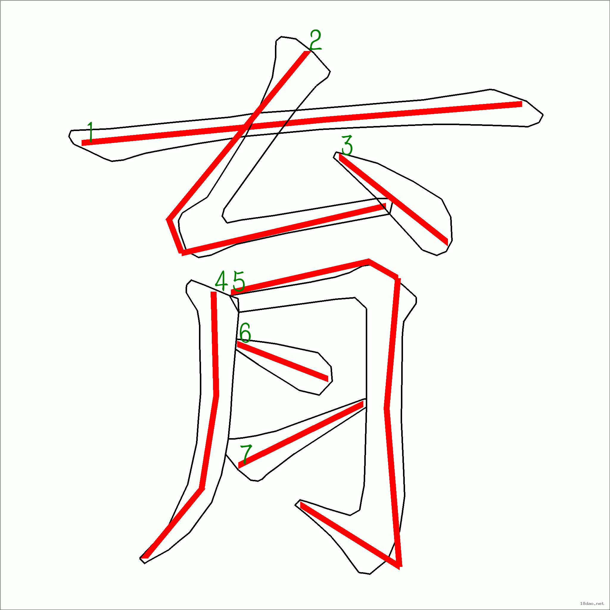 育楷书写法图片