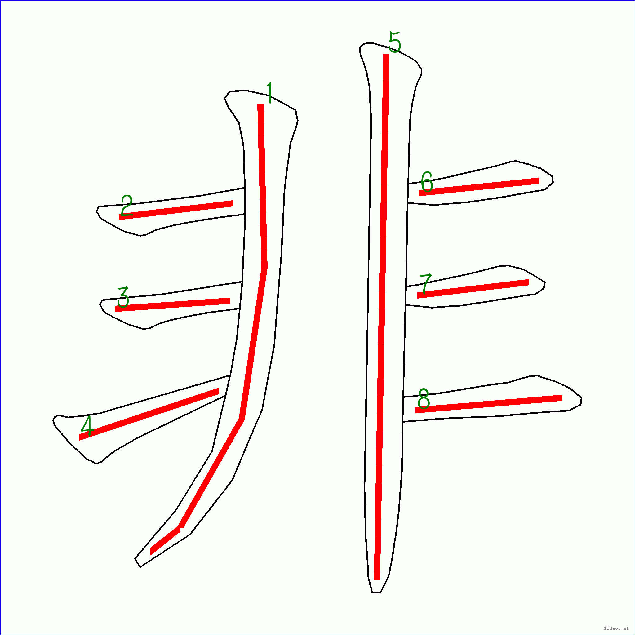 国字: 非的笔顺 (8画)