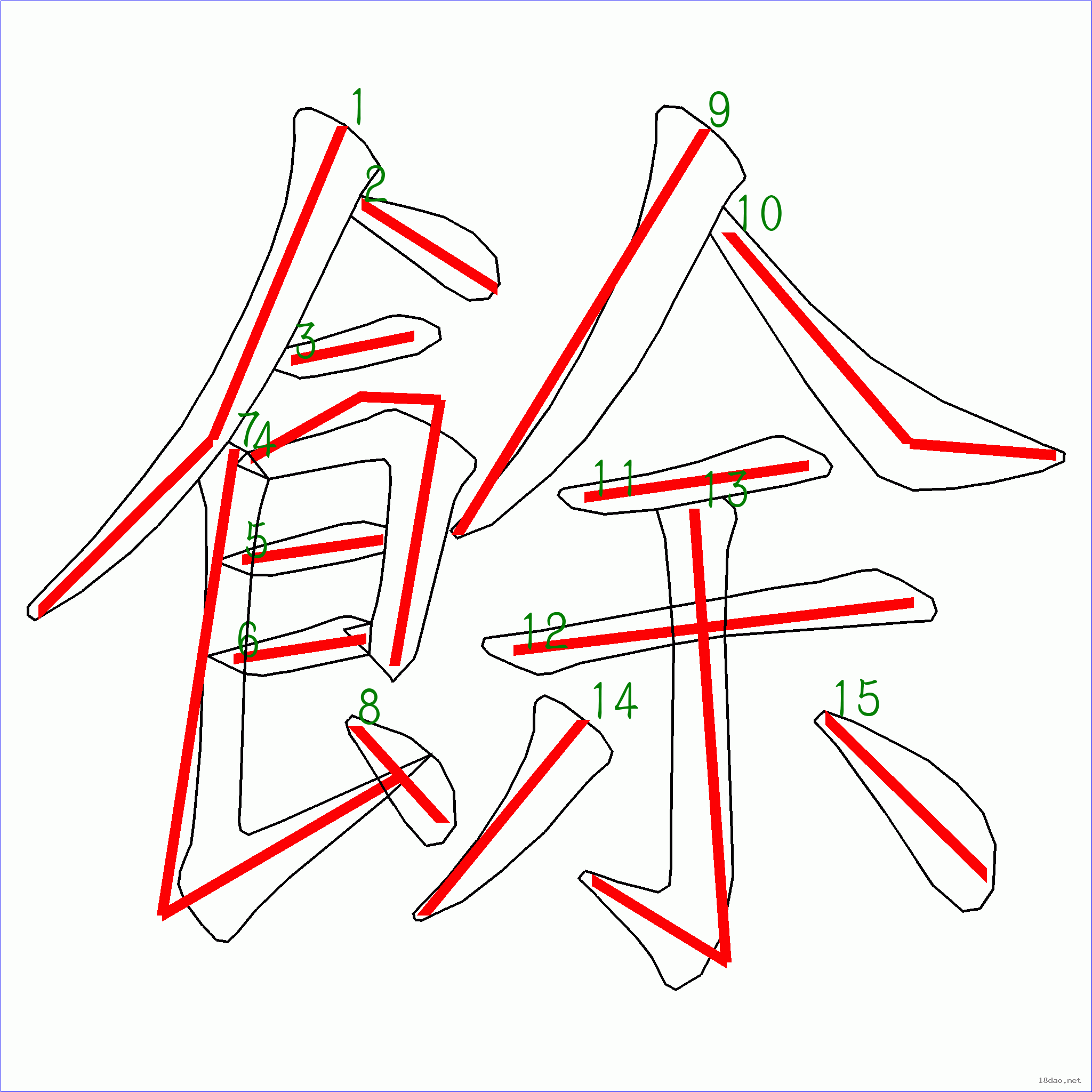 餘 字筆順圖片