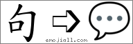 Emoji: 💬, Text: 句