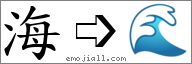 Emoji: 🌊, Text: 海